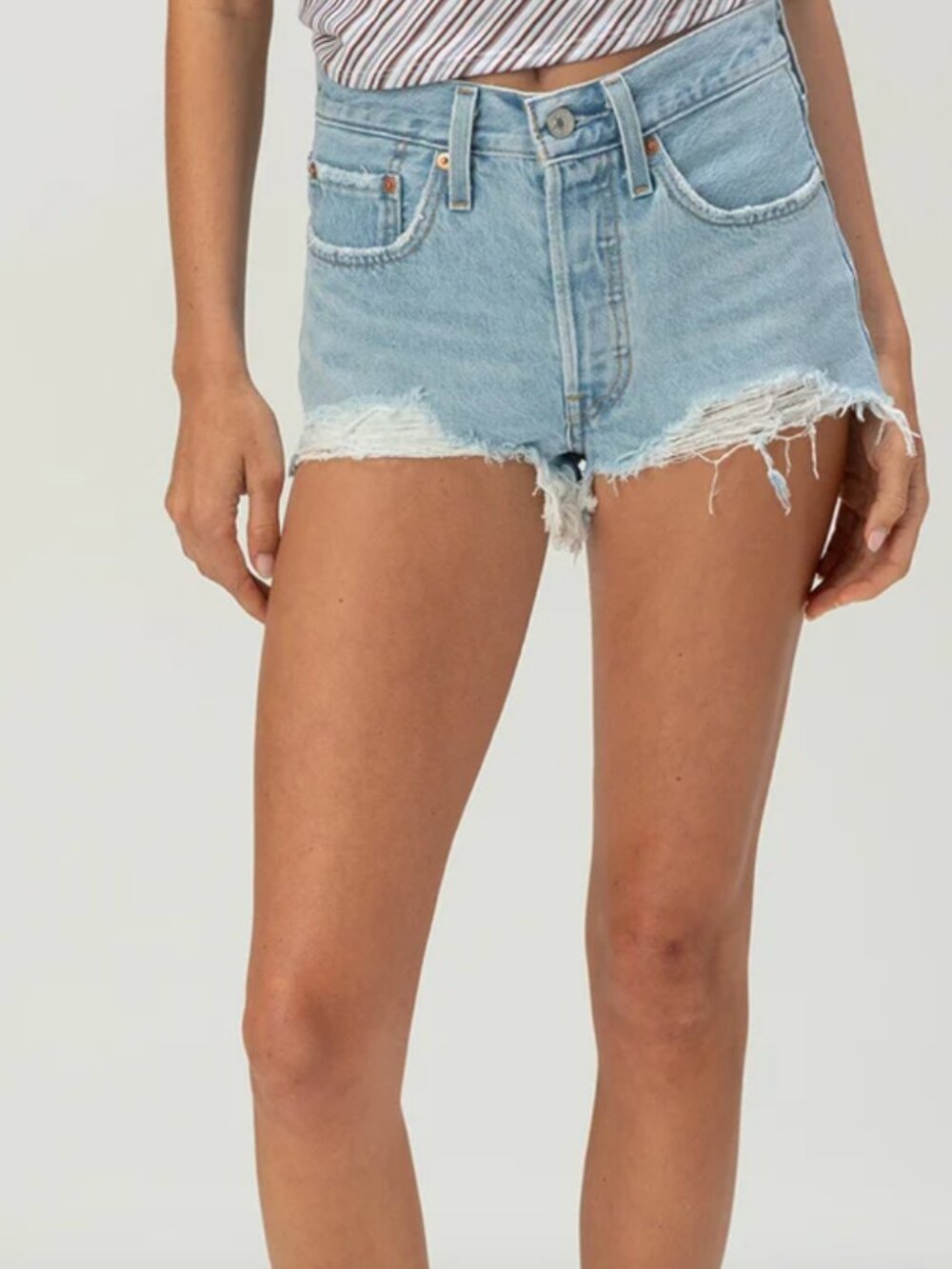 NEVER WORN - Levi 501 High Rise Shorts Light Blue Wash